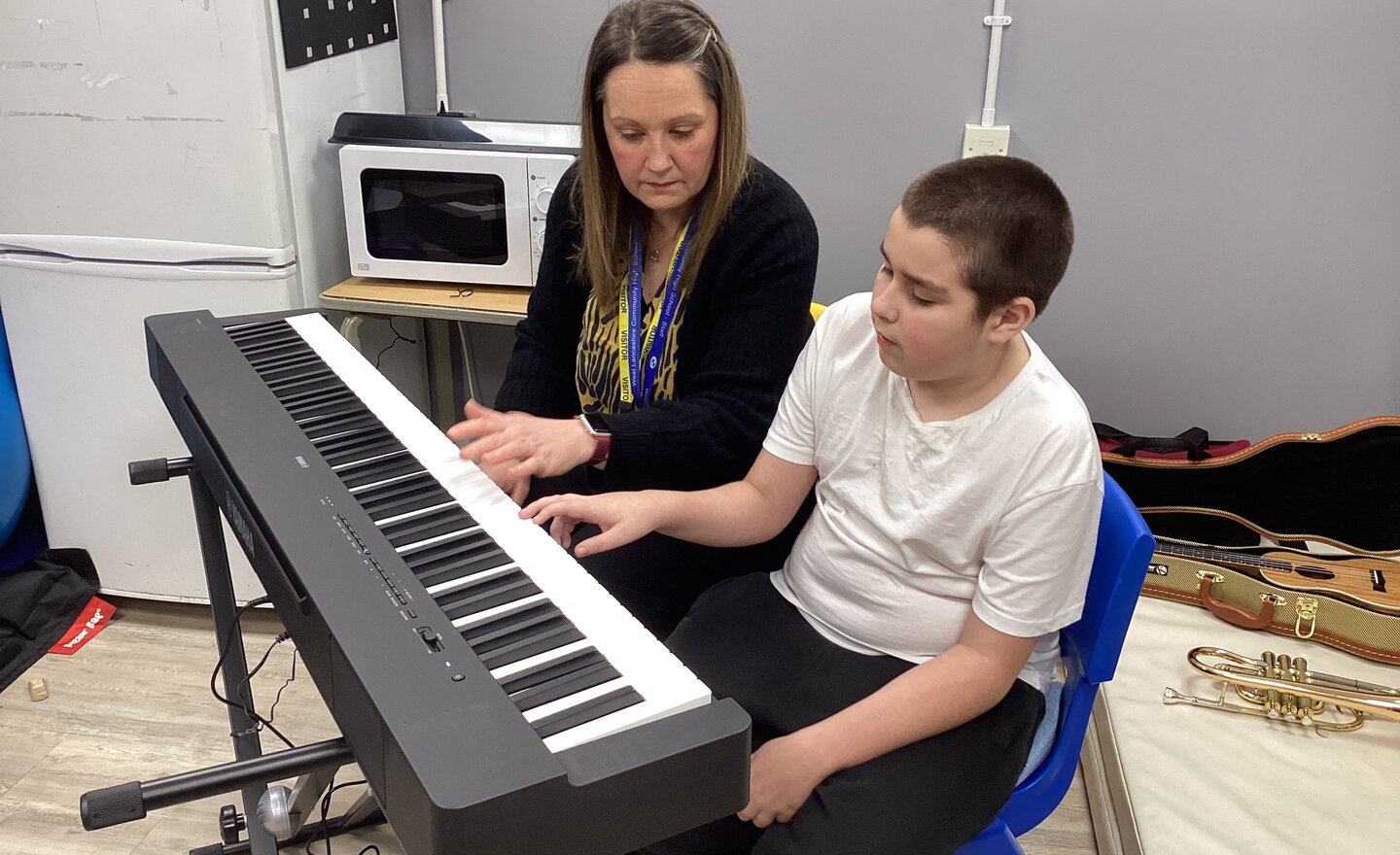 Image of KS3S students in their Music Therapy sessions